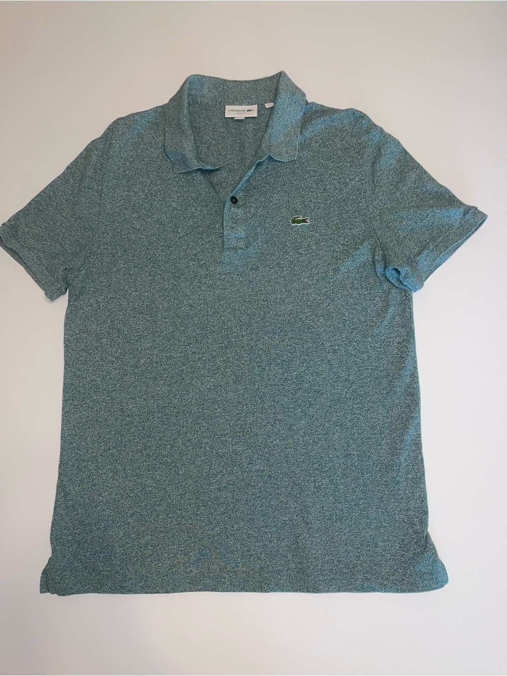 Lacoste Men's Classic Fit Short Sleeve Polo Shirt Heathered Green/Teal XL